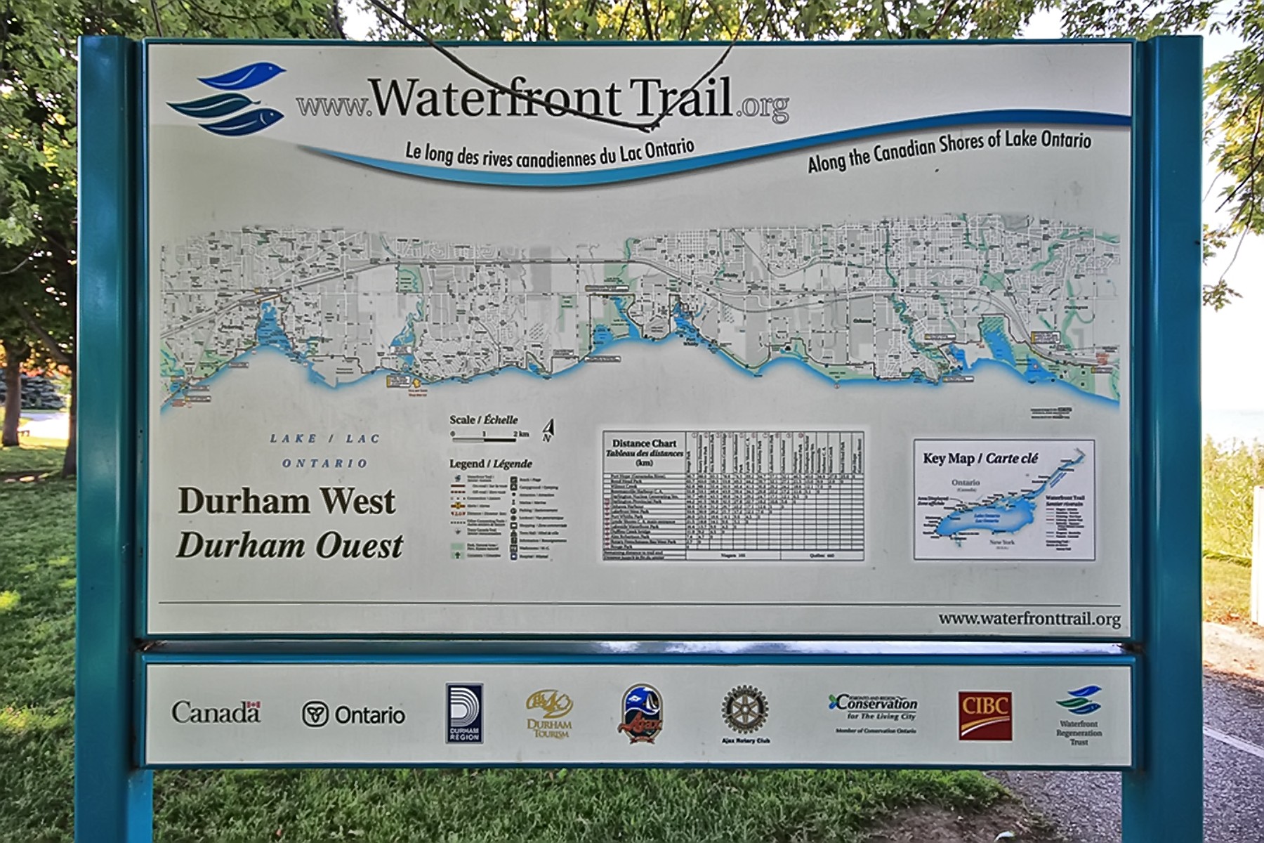 Waterfront Trail Distance Chart